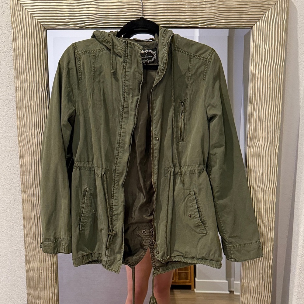 Ambiance Olive Utility Hooded Jacket